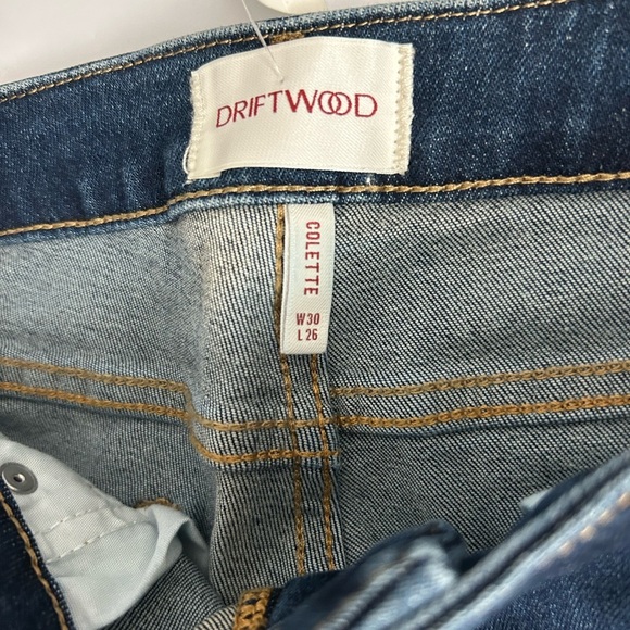 Driftwood Colette Cropped Denim Jean Embroidered Size 30 Length 26 - Picture 3 of 5